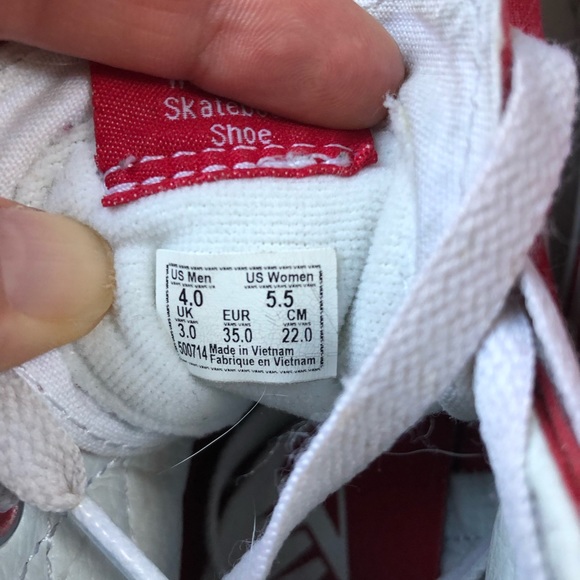 The coolest! Red High-Top VANS - Size 4 Kids - EUC - Picture 6 of 7